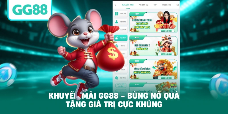 Khuyến mãi GG88 đa dạng với các gói thưởng cực khủng